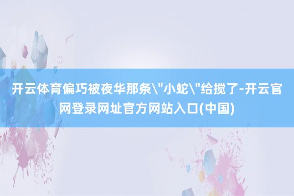 开云体育偏巧被夜华那条