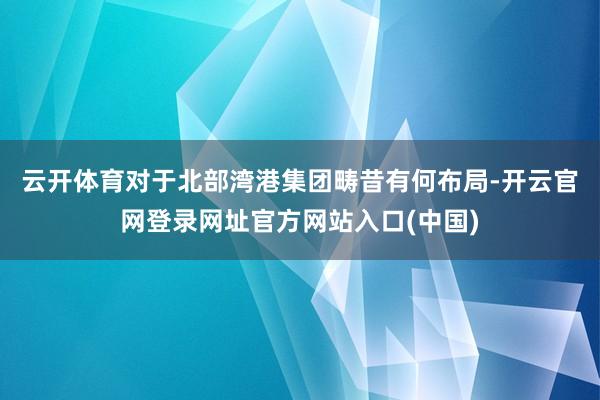 云开体育　　对于北部湾港集团畴昔有何布局-开云官网登录网址官方网站入口(中国)