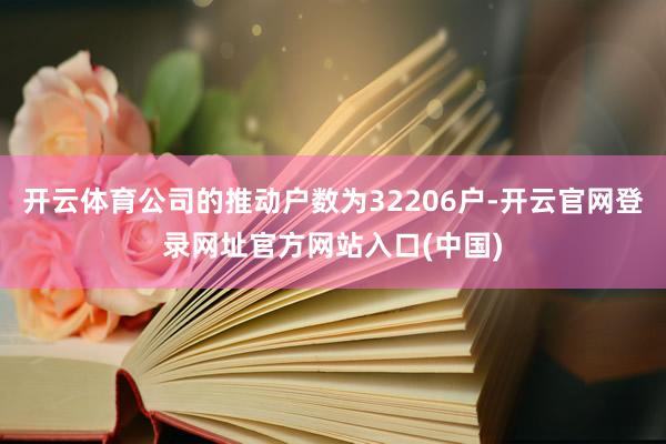 开云体育公司的推动户数为32206户-开云官网登录网址官方网站入口(中国)